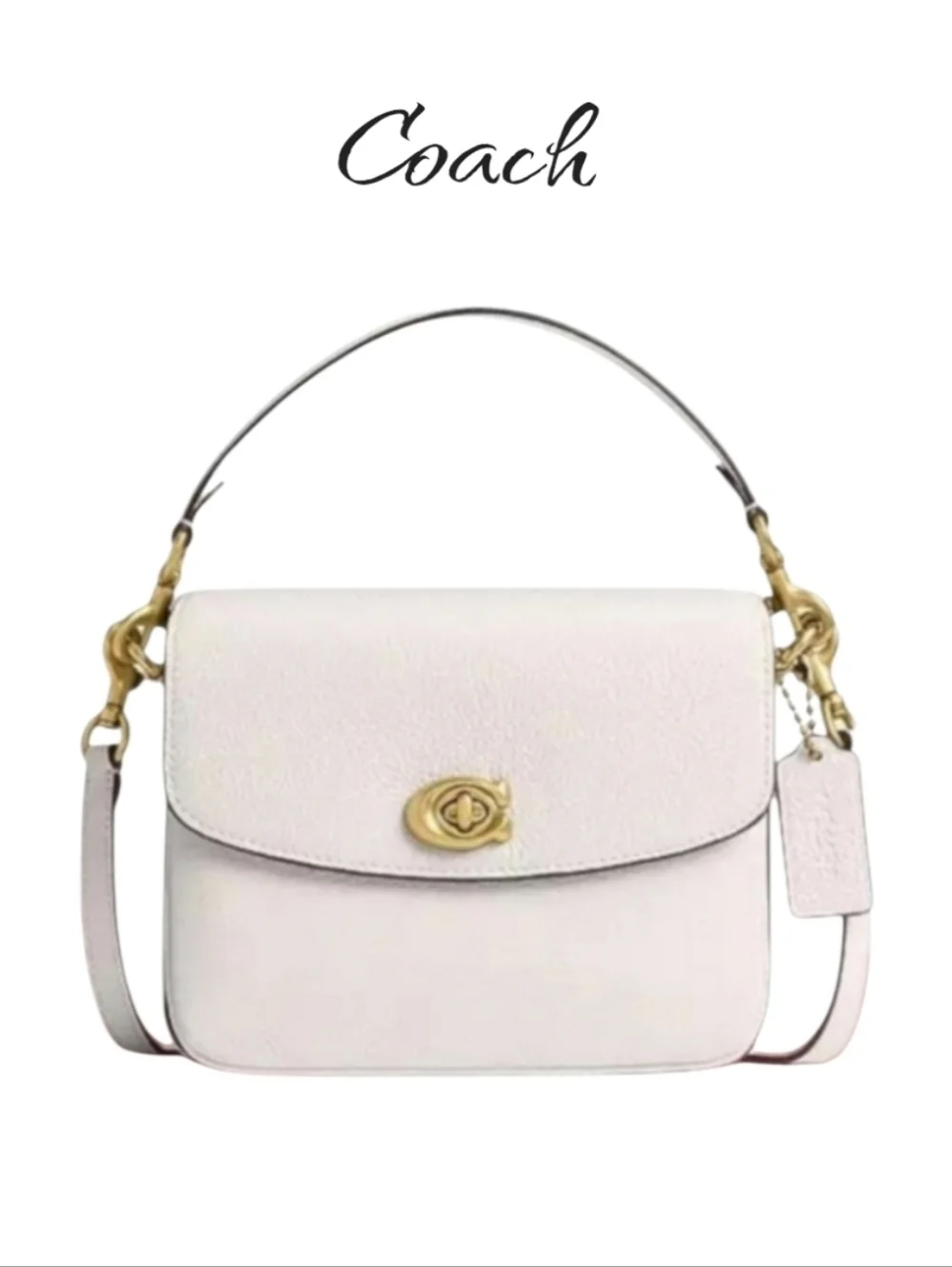 Coach Cassie Crossbody 19 Bag Chalk White Pebble Leather NWT Gold Hardware